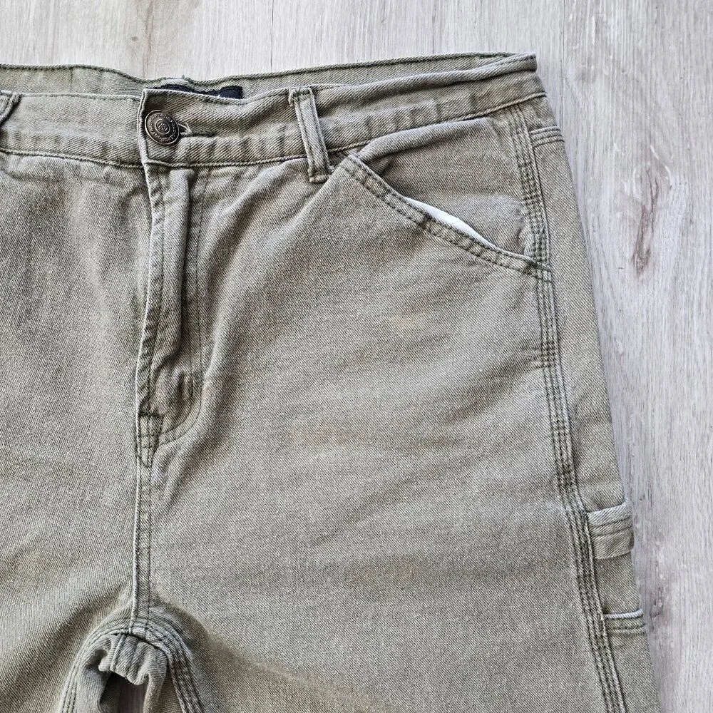Aeropostale | khaki green denim workwear carpenter straight leg pants | MENS 34